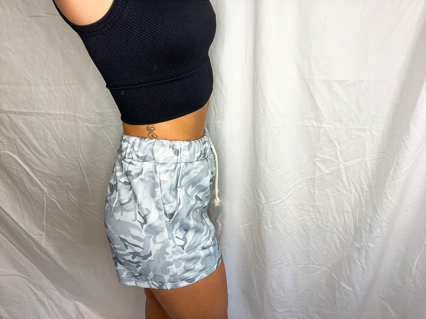 White Camouflage Shorts