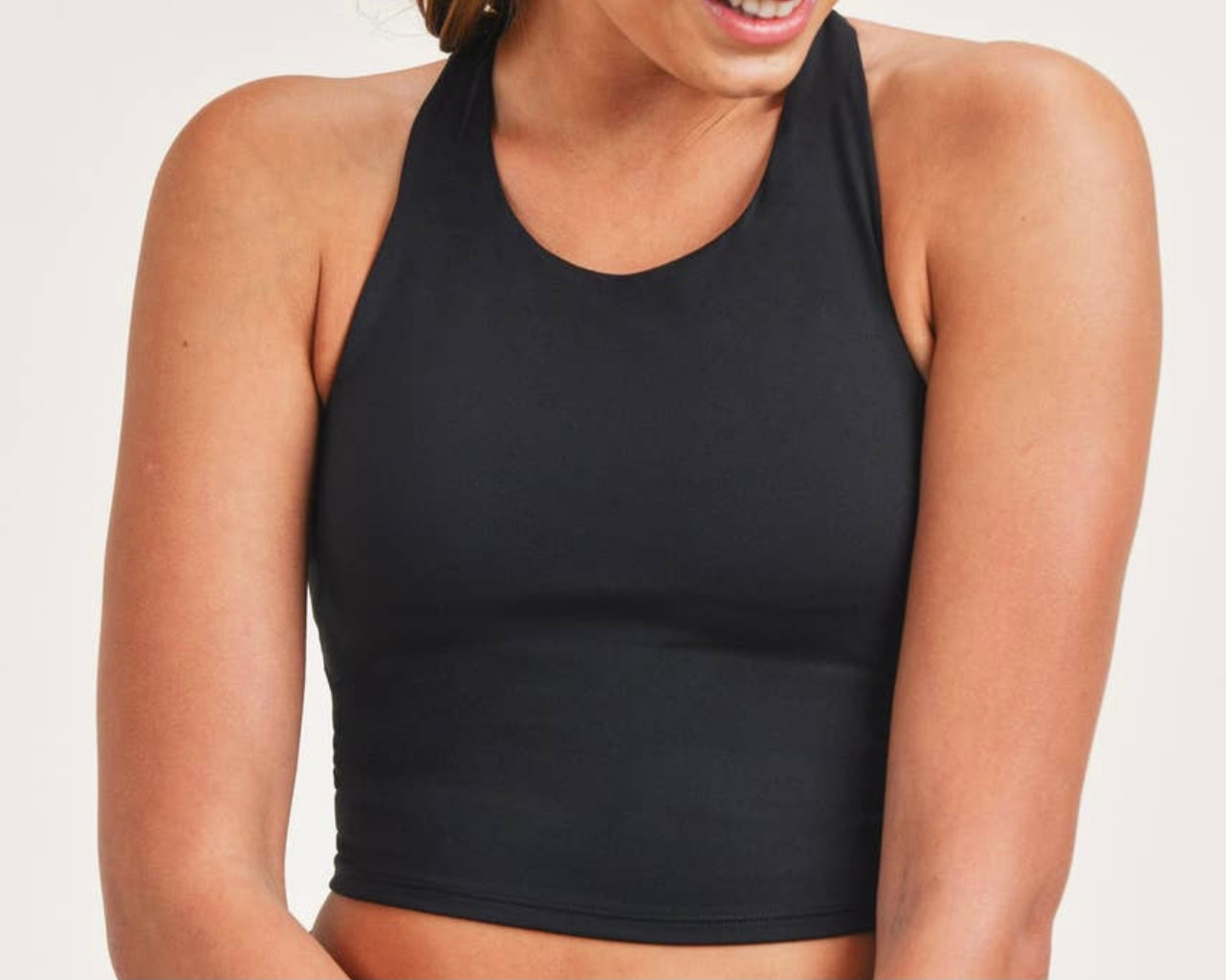 Strapped Back Crop W/ Built in Bra